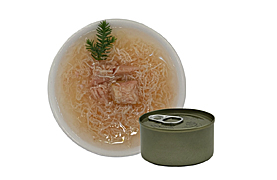 鸡丝+三文鱼汤罐